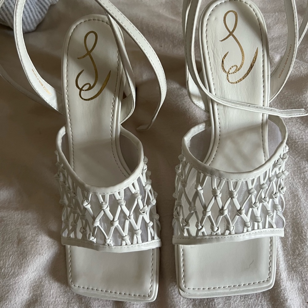 Sam Edelman Candice ankle strap sandal white NWOB